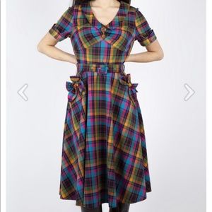 Voodoo Vixen Camilla Plaid Tartan Swing Dress